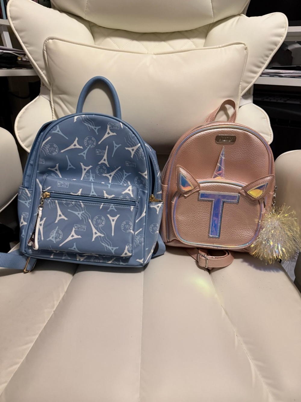 Blue Mini Backpack & Justice Pink Unicorn Mini Backpack